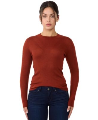 Women's Tissue Weight Cashmere Silk Rib-knit Crewneck Sweater