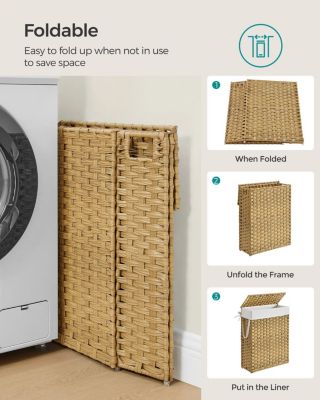 Slim Laundry Hamper with Lid Compact and Stylish for Efficient Laundry Storage