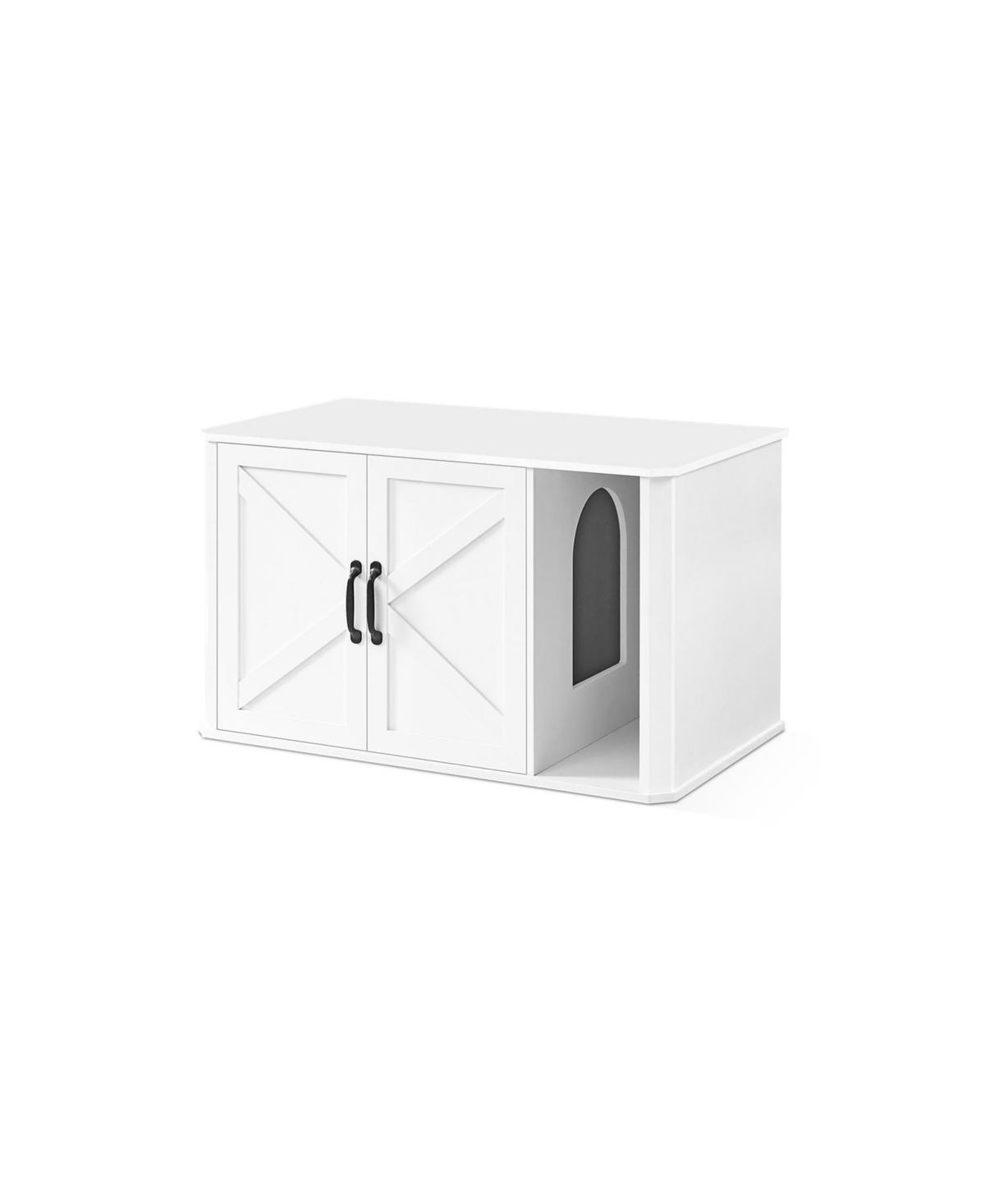 Slickblue Modern Litter Box Enclosure with Front Entry, Hidden Cat Litter Box Furniture