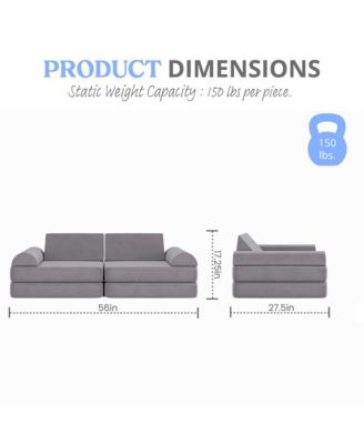 Conner Modular Play Couch For Kids With Convertible 6-Piece Design And Soft Foam Cushions