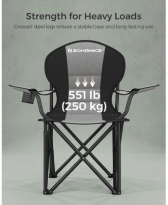 Heavy Duty Folding Camping Chair with Comfortable Sponge Seat and Cup Holder