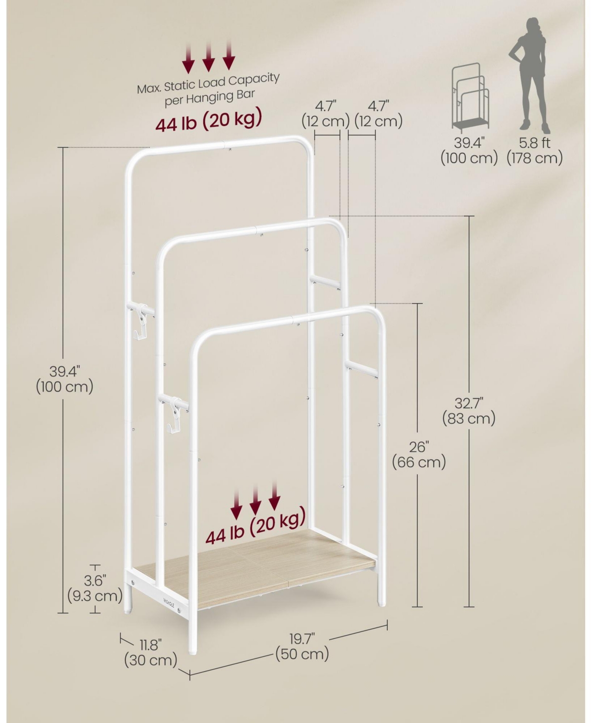 Slickblue Freestanding Towel Rack, 3-Tier Blanket Holder with Storage Shelf for Organization