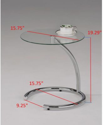 - Chrome with Glass Modern Accent Side End Table