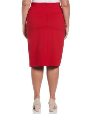 Plus Size Ponte Asymmetrical Wrap Skirt