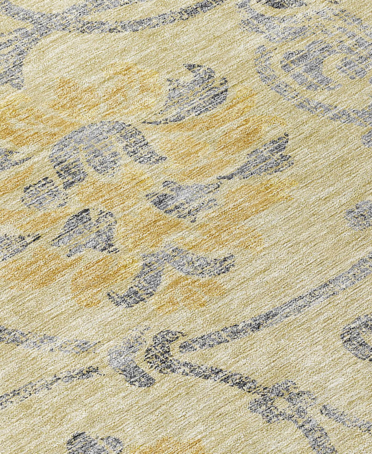Addison Chantille Acn762 2'3"x7'6" Runner Area Rug In Gold