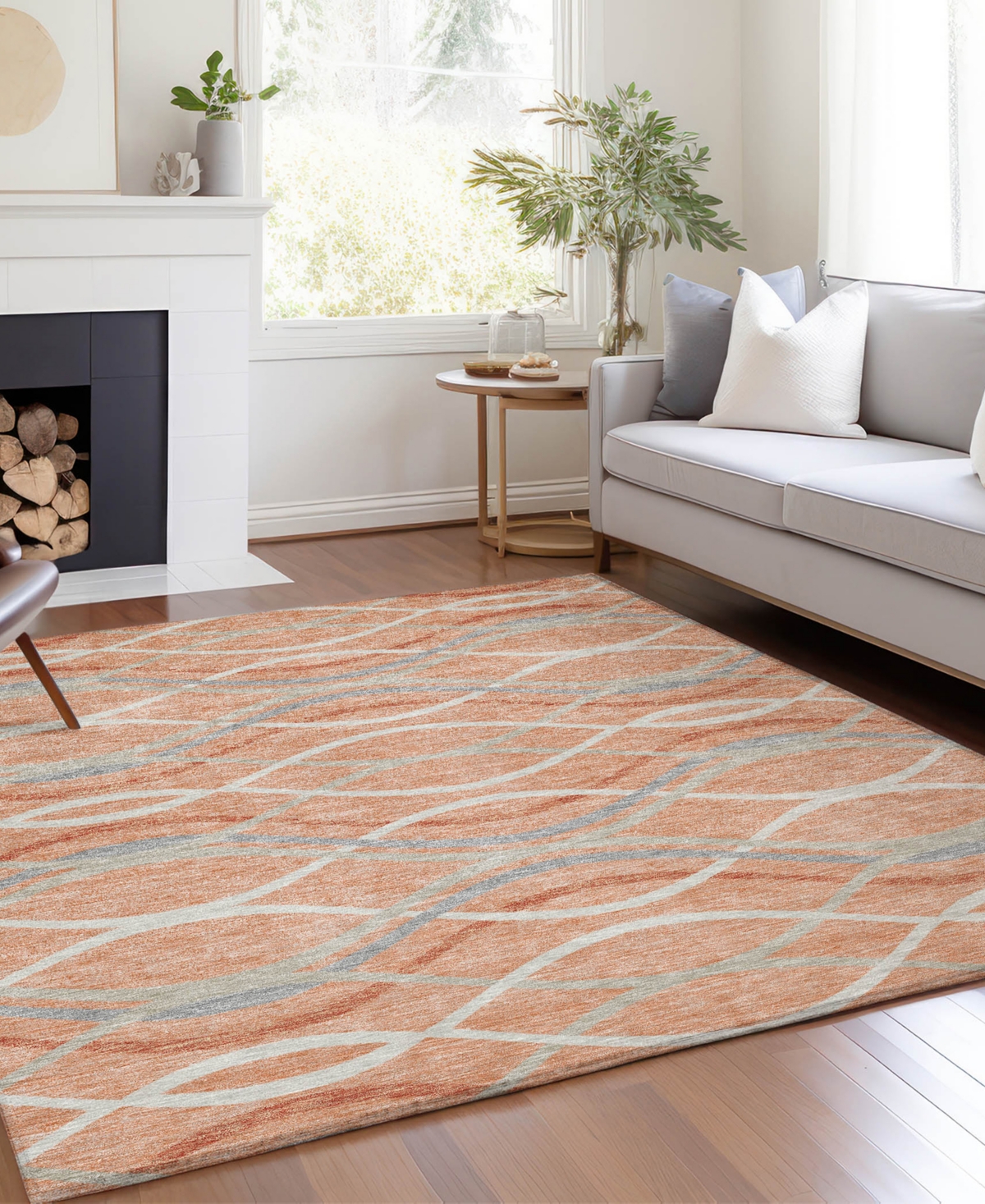 Addison Chantille Acn757 9'x12' Area Rug In Peach