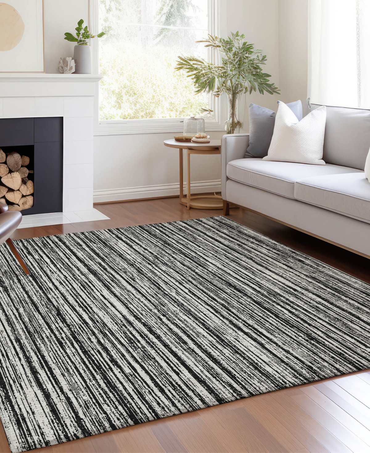 Addison Chantille Machine Washable Acn760 8'x10' Area Rug In Black