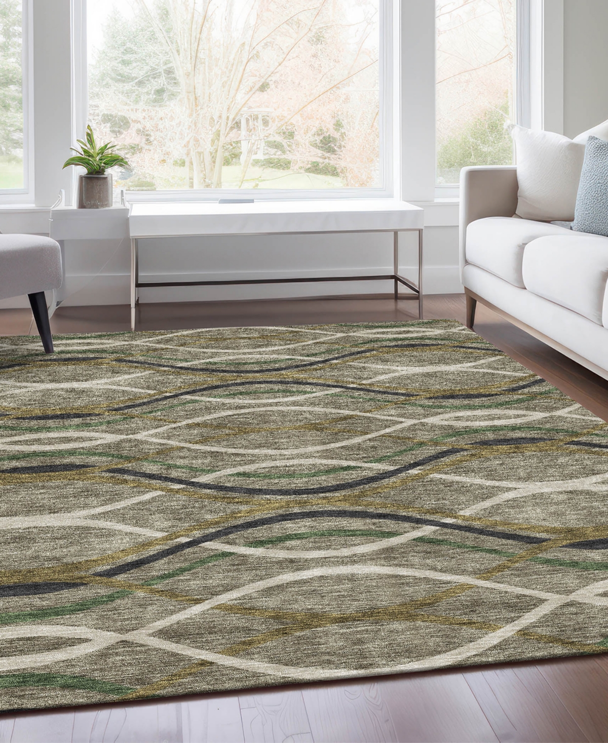 Addison Chantille Machine Washable Acn757 8'x10' Area Rug In Taupe