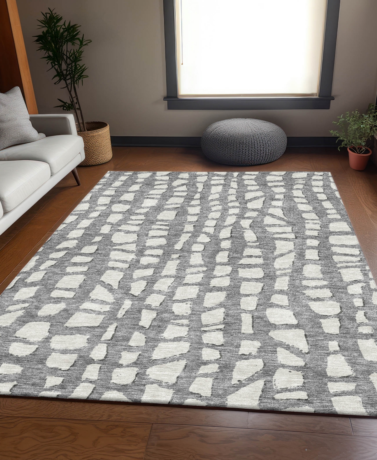 Addison Chantille Machine Washable Acn754 8'x10' Area Rug In Gray