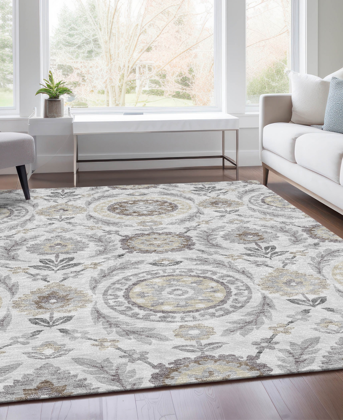 Addison Chantille Acn751 8'x10' Area Rug In Silver