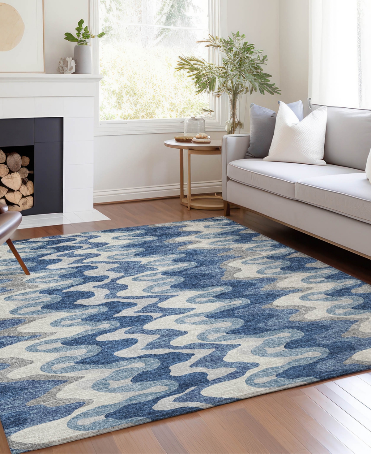 Addison Chantille Machine Washable Acn750 8'x10' Area Rug In Blue