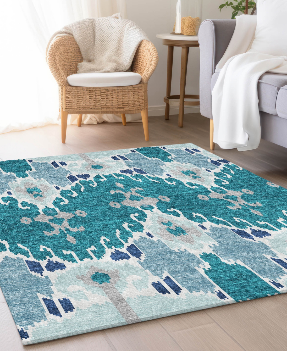 Addison Chantille Machine Washable Acn748 8'x10' Area Rug In Teal