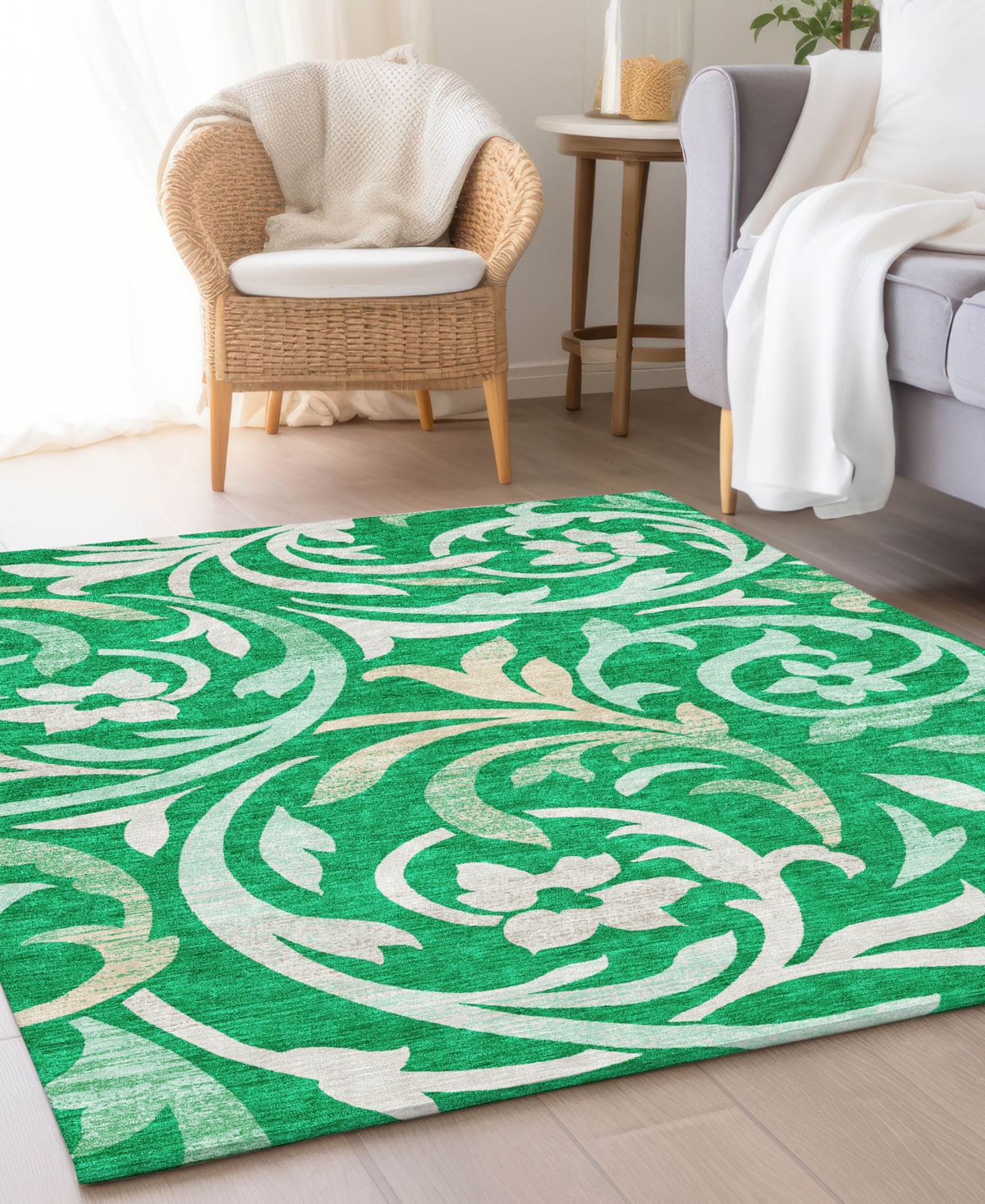 Addison Chantille Acn764 5'x7'6" Area Rug In Green