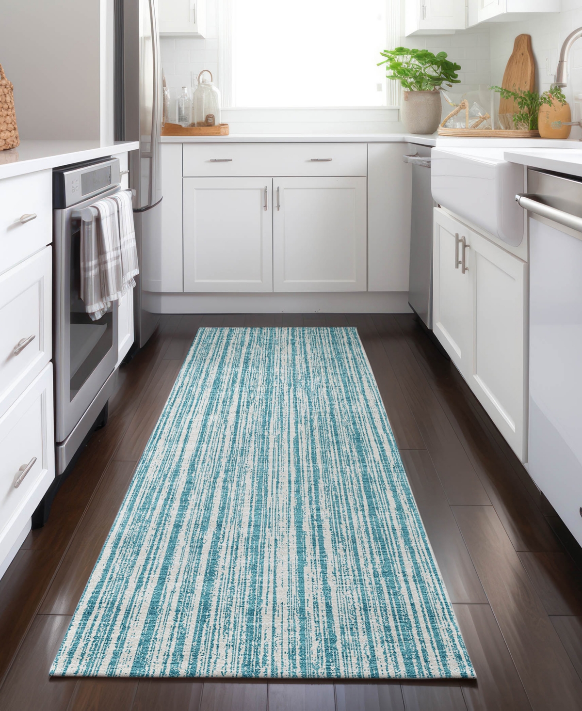 Addison Chantille Acn760 2'3"x7'6" Runner Area Rug In Teal