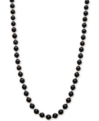 Macy's - Onyx Bead Necklace (3mm) in 10k Gold