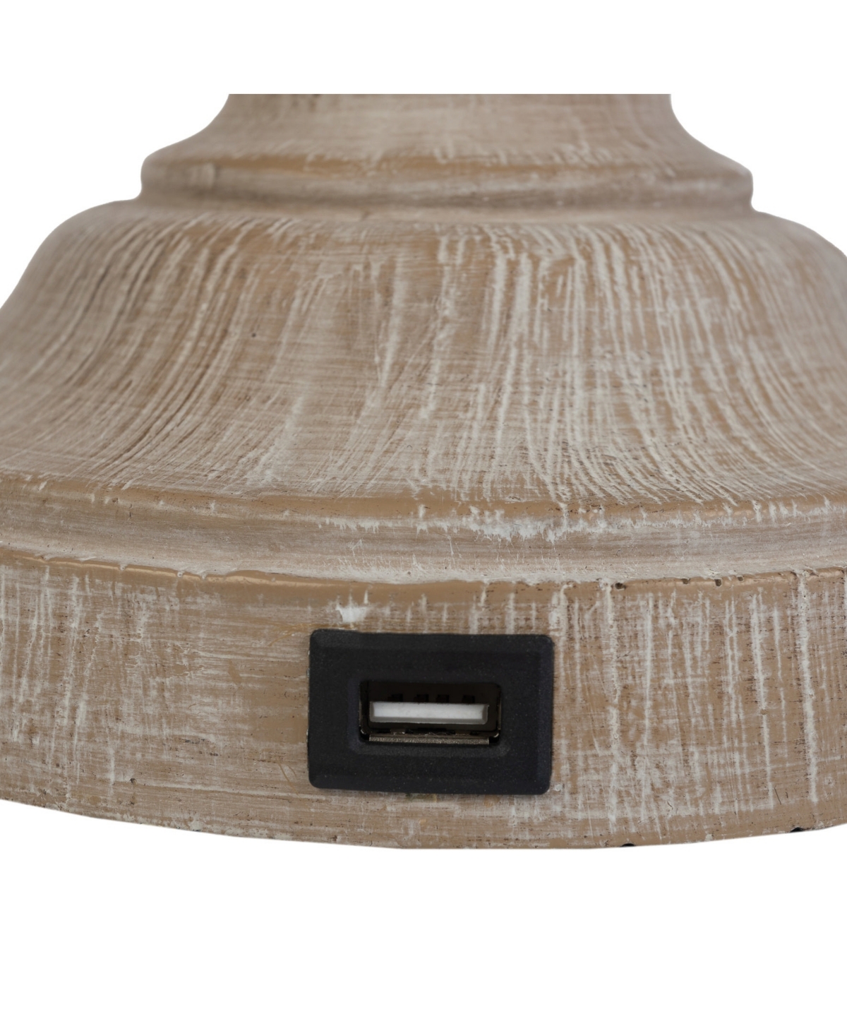 Lavish Home 27.17" Usb Charging Led Table Lamp Set In White Wash