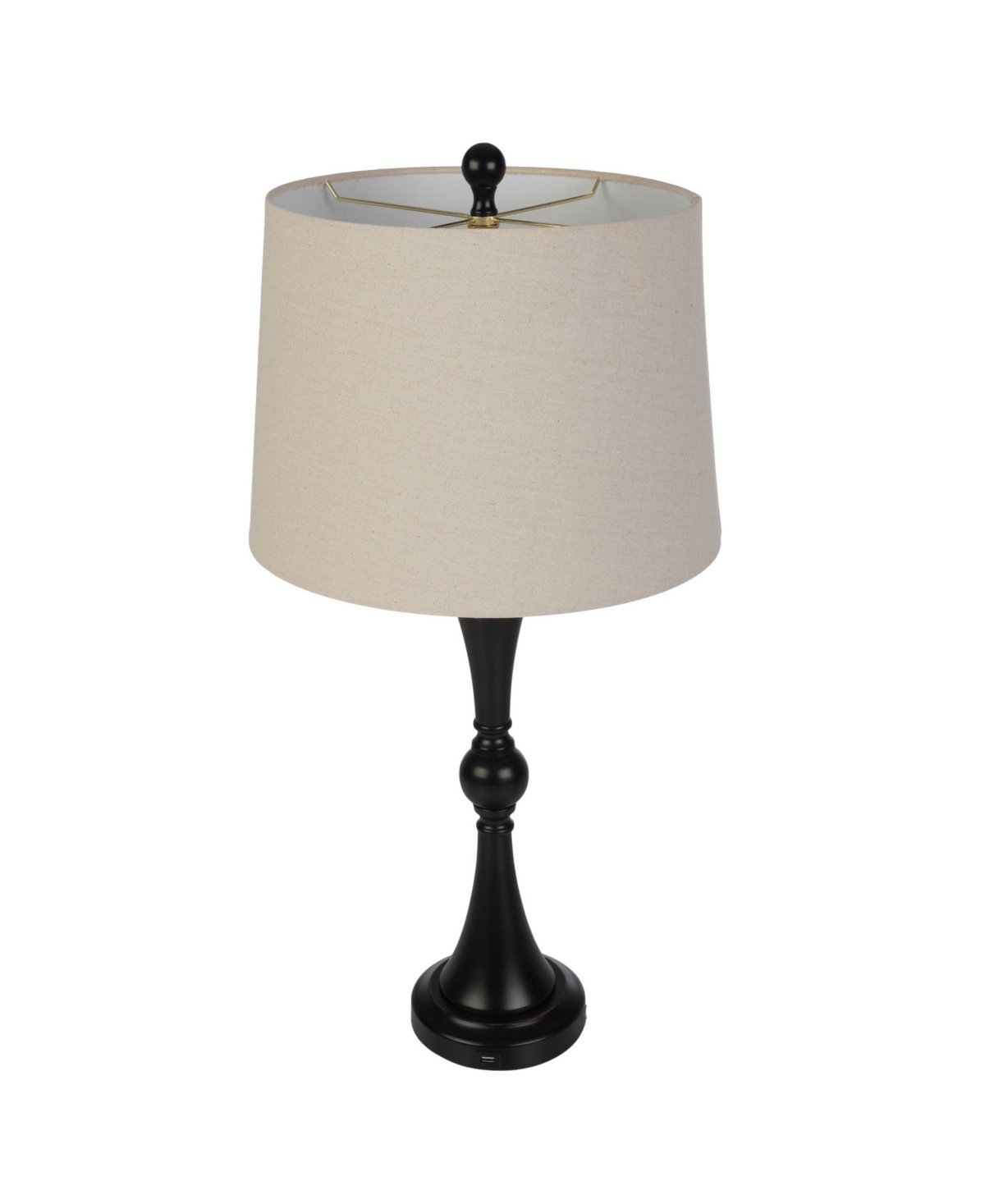 LAVISH HOME 27.17" USB CHARGING LED TABLE LAMP SET 