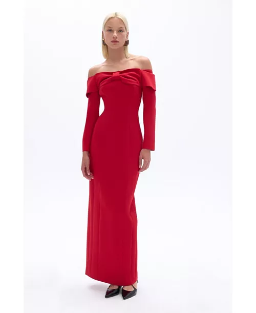 women's bow maxi dress