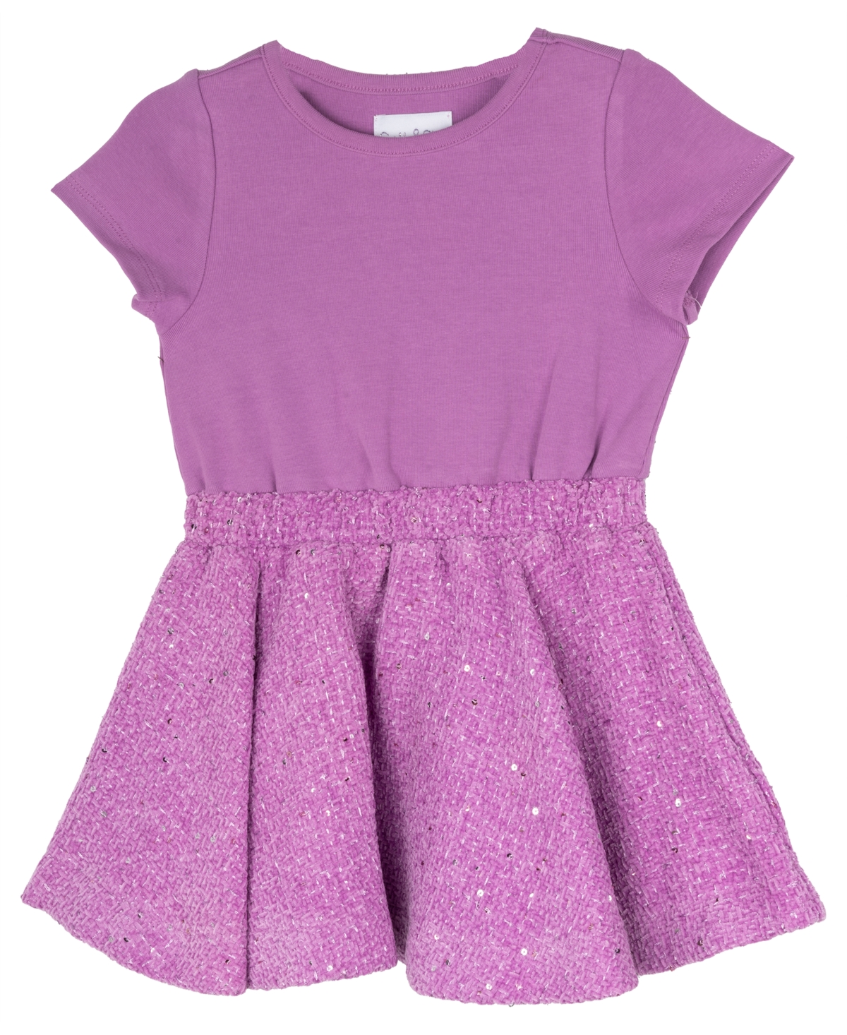 Sparkle & Shine Little Girls Sequin Tweed Skirt Dress with Jacket, 2-Piece Set