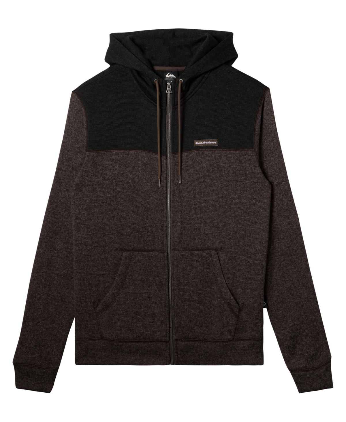 Quiksilver Keller Colorblock Fleece Lined Zip Hoodie In Canteen He