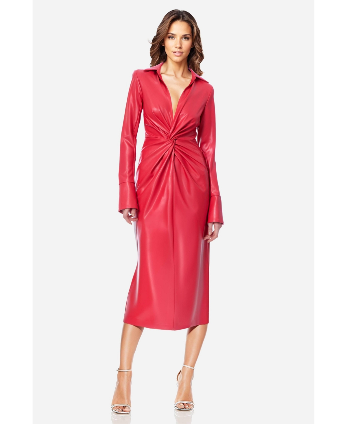 Women's The Mary Twist Faux Leather Cocktail Dress - Pink