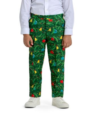 Big Boys Christmas Tree Light Up Suit Including Blazer, Pants and Clip-On-Tie