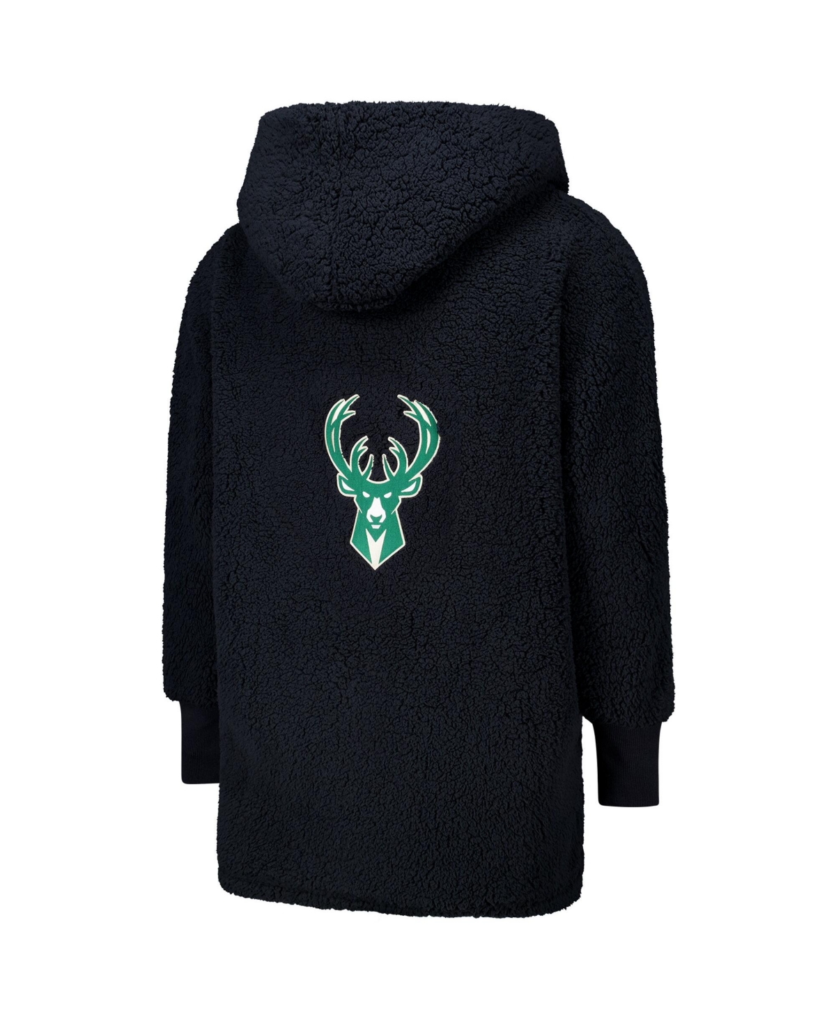 Jill Martin Men's And Women's The Best Lounger In The World Black Milwaukee Bucks Oversized Open-front Hoodie Sw In Black