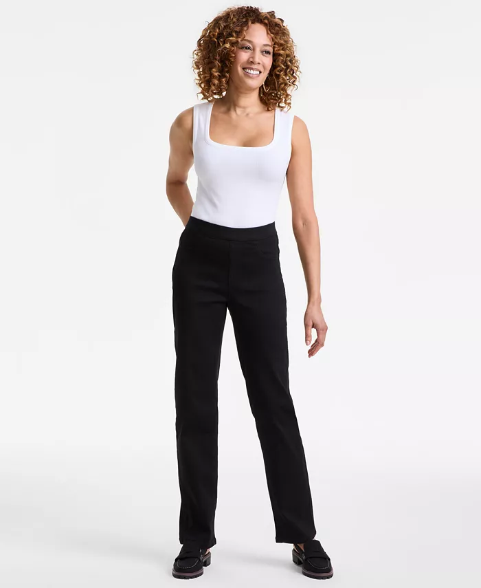 Women's Straight Leg Pull-On Jeans - thumbnail 5