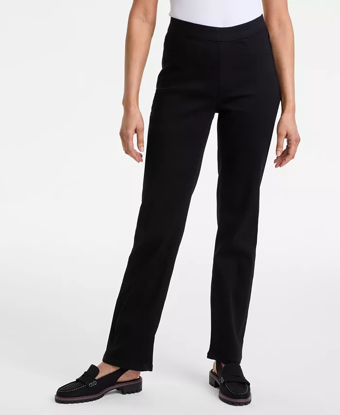 Women's Straight Leg Pull-On Jeans - thumbnail 8