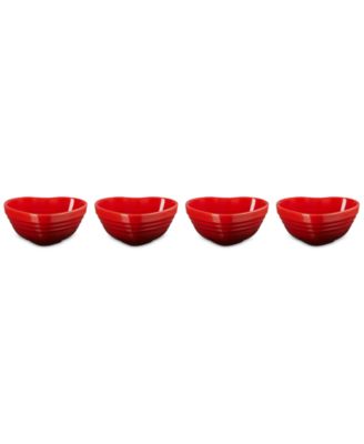 Stoneware Heart Mini Bowls, Set of 4
