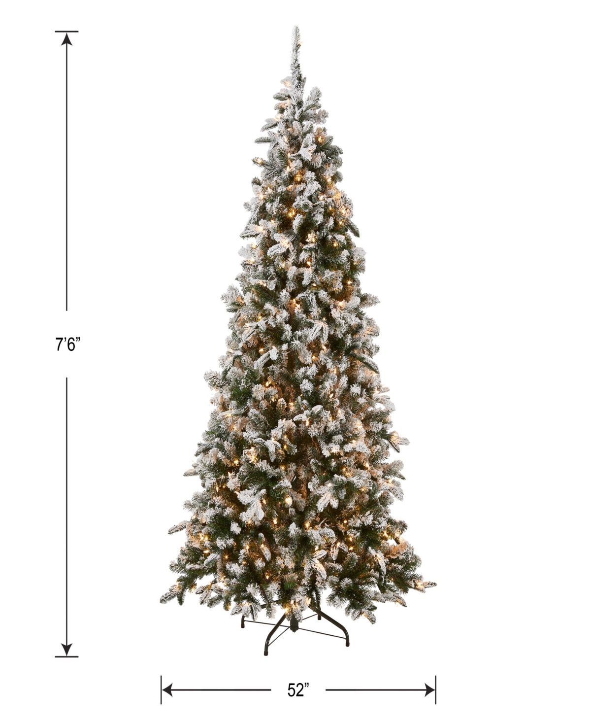 National Tree Company Feel-Real Snowy Everest Fir Medium Hinged Christmas Tree with 450 Clear Lights