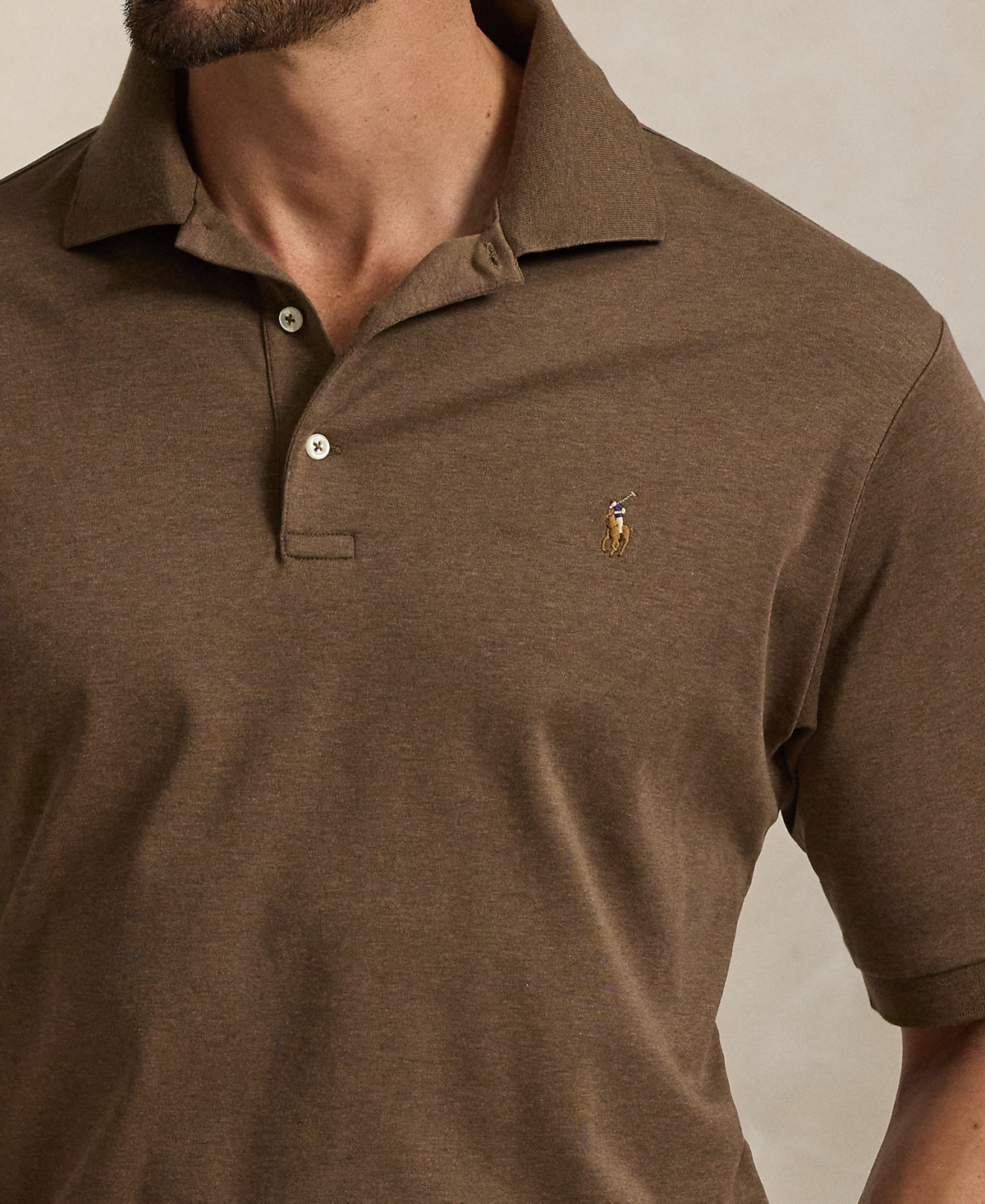 Polo Ralph Lauren Custom Slim Fit Soft Cotton Polo Shirt In Brown