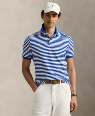 Men's Classic-Fit Striped Mesh Polo Shirt