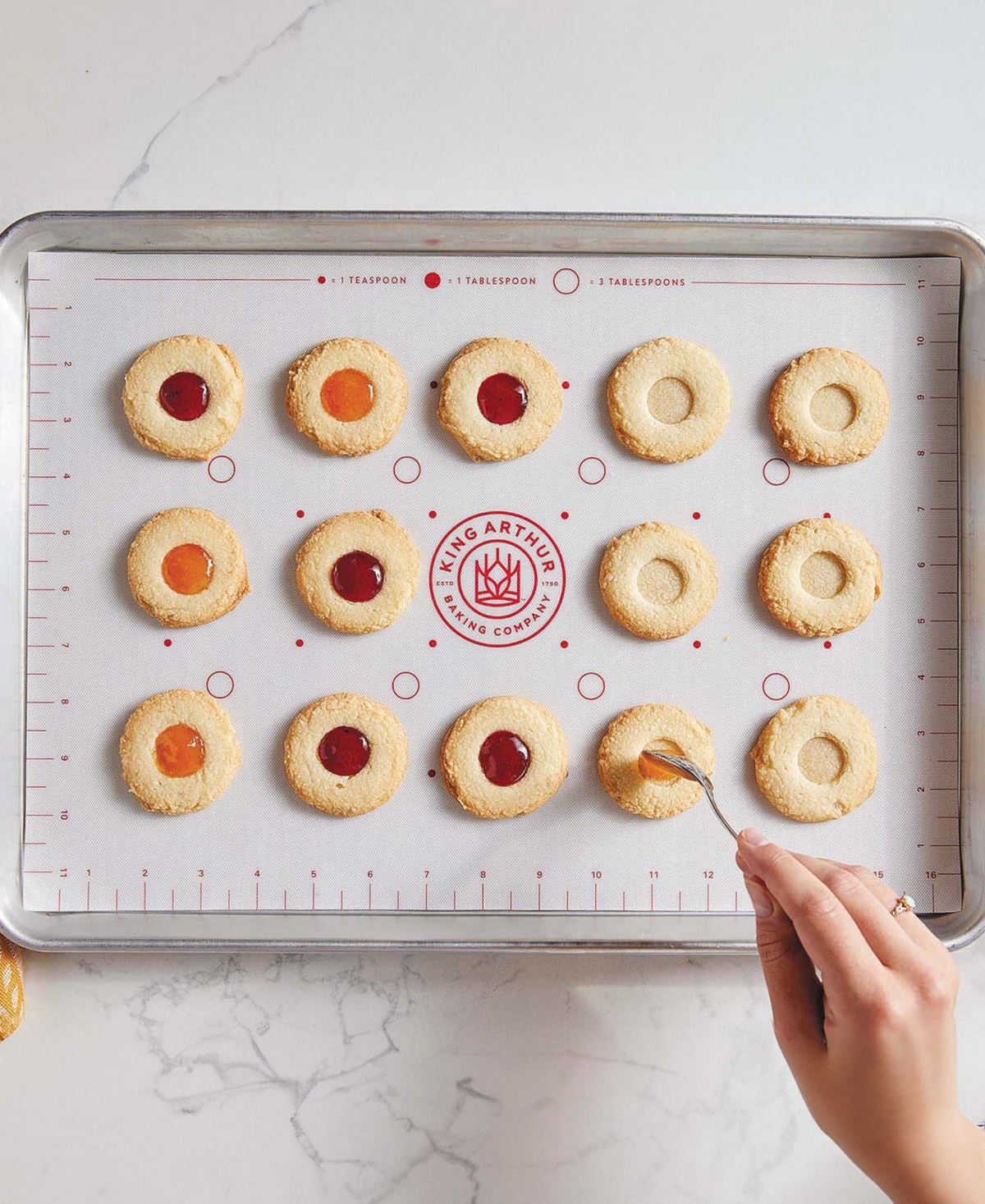 King Arthur Baking Company Nonstick 16.5" X 11.5" Cookie Mat In White,red