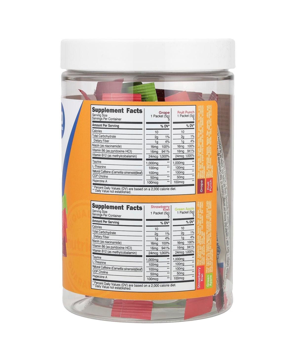 Nutricost Energy Clean Energy Powder Variety Pack Stick Packs - 0.18 oz (5 g) Each