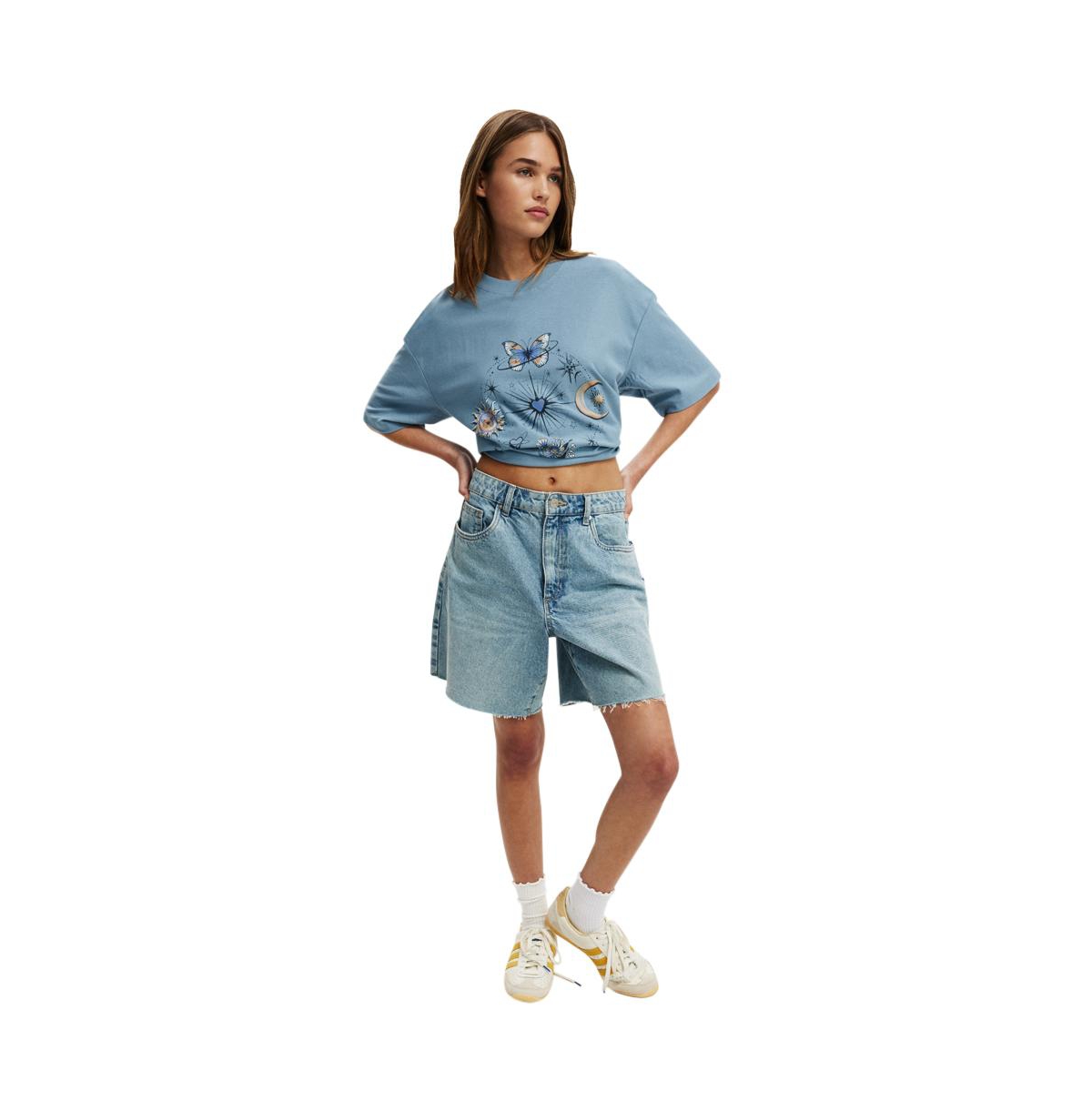 Cotton On Women's The Boxy Graphic Tee - ocean storm