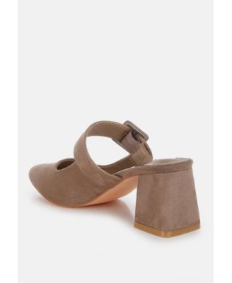 Amapola Buckle Strap Detail Microfiber Mules