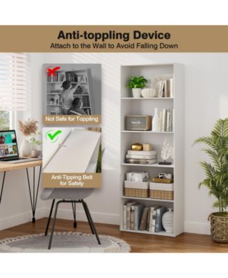 5-Shelf Storage Bookcase Modern Multi-Functional Display Cabinet