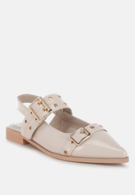 Womens Betula Eyelets & Buckle Detail Flats