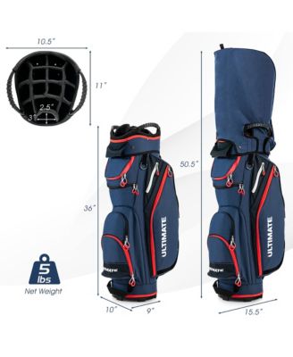 9.5" Golf Cart Bag w/14 Divider Rain Hood Cooler Bag 8 Pockets