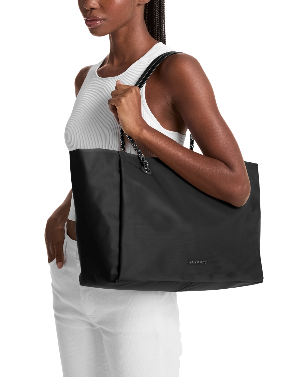 Michael Kors Michael  Georgia Extra-large Top Zip Tote In Black