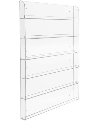 6-Tier Clear Acrylic Nail Polish Wall Rack Display Holder - Stylish Organizer - Holds up to 90 Nail Polish Bottles