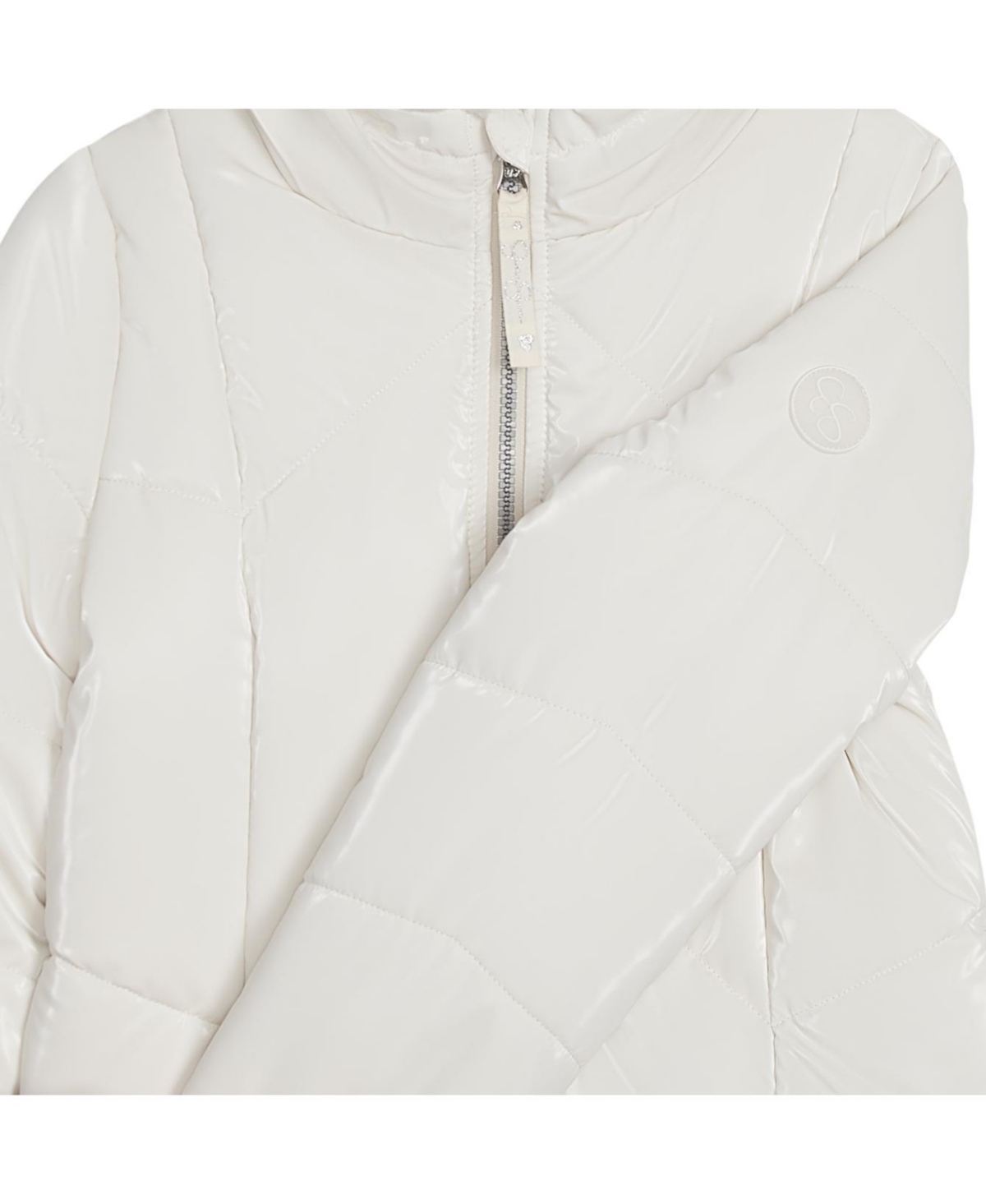 Jessica Simpson Girls 7-16 Reflective Shine Fashion Puffer Jacket In Cream