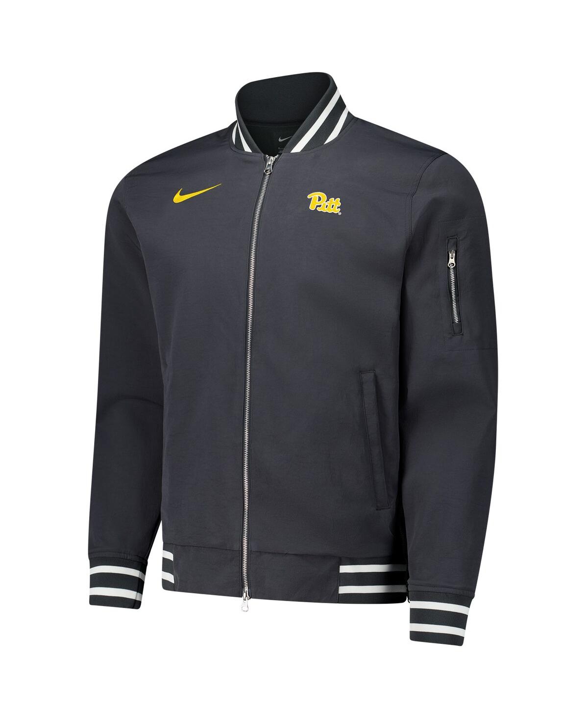 Nike Men's Anthracite Pitt Panthers Full-zip Bomber Jacket In Anthracite