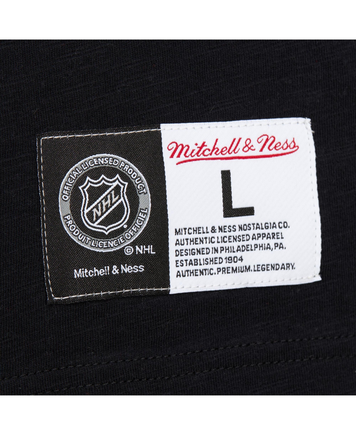 MITCHELL & NESS MEN'S BLACK/GOLD BOSTON BRUINS LEGENDARY SLUB RAGLAN LONG SLEEVE T-SHIRT