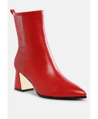 Womens Mimosa Mesh Detail Pointy Ankle Boots