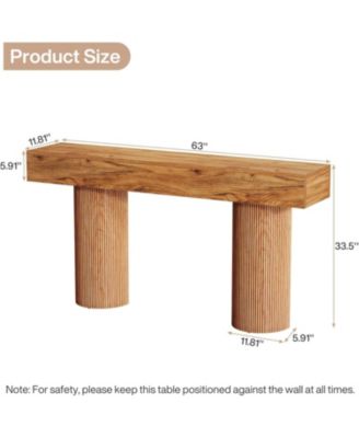 Farmhouse Console Table, 63-Inch Long Wooden Entryway Table Behind The Couch, Modern Narrow Entrance Foyer Accent Table Sofa Table