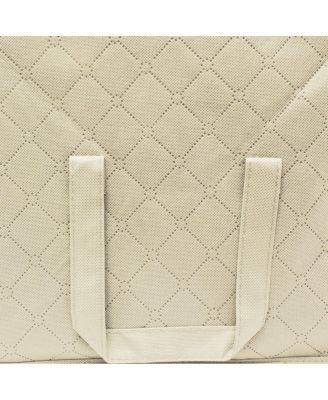 Foldable Storage Bag Organizers, 3 Sections, Great for Clothes, Blankets, Closets, Bedrooms, and More, 2-Pack (Teal