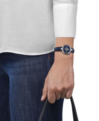 Women's Swiss Desir Blue Leather Strap Watch 28mm