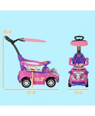 3 in 1 Push Car, Sliding Car with Removable Handle, Music, Horn,